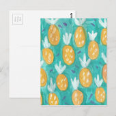 Carte Postale Aquarelle d'ananas (Devant / Derrière)