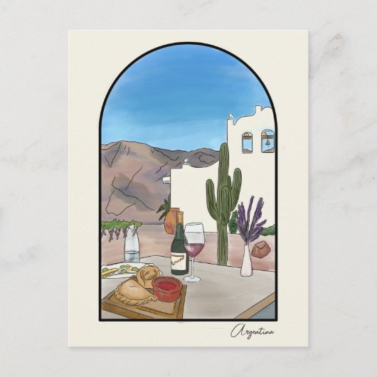 Carte postale aquarelle d'Argentine (Devant)