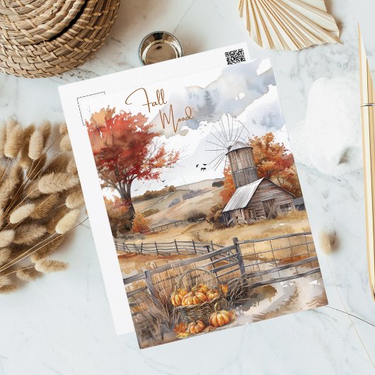 Carte Postale Aquarelle d'automne L'humeur d'automne dans le pay