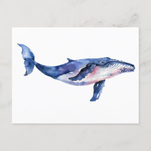 Carte Postale Aquarelle de baleine