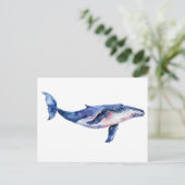 Carte Postale Aquarelle de baleine (Debout devant)