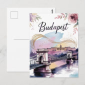 Carte Postale Aquarelle de Budapest (Devant / Derrière)