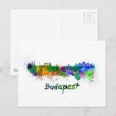 Carte Postale Aquarelle de Budapest (Devant / Derrière)