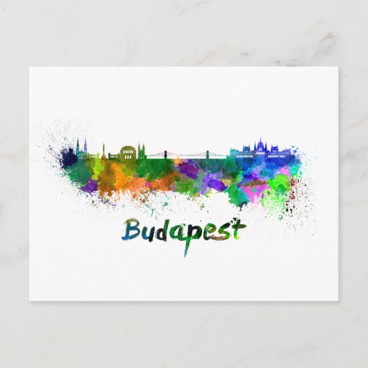 Carte Postale Aquarelle de Budapest (Devant)