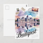 Carte Postale Aquarelle de Budapest (Devant / Derrière)