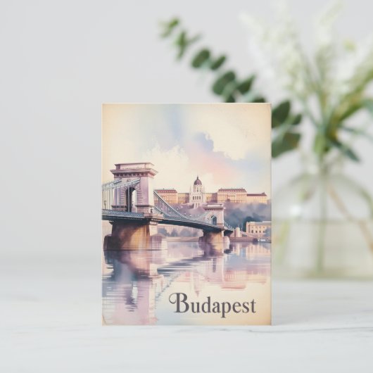 Carte Postale Aquarelle de Budapest (Debout devant)
