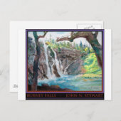 Carte Postale Aquarelle de Burney Falls (Devant / Derrière)