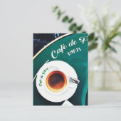 Carte Postale Aquarelle de café Paris-France (Debout devant)