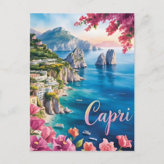 Carte Postale Aquarelle de Capri (Devant)