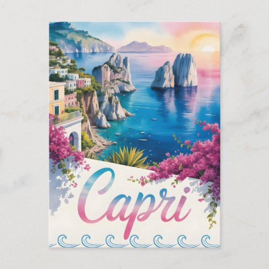 Carte Postale Aquarelle de Capri (Devant)