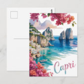 Carte Postale Aquarelle de Capri (Devant / Derrière)