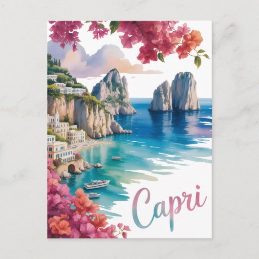 Carte Postale Aquarelle de Capri (Devant)