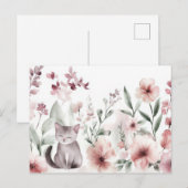 Carte postale aquarelle de chat (Devant / Derrière)