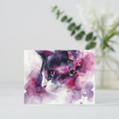 Carte postale aquarelle de chat (Debout devant)