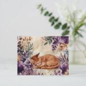 Carte postale aquarelle de chat (Debout devant)