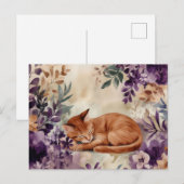 Carte postale aquarelle de chat (Devant / Derrière)