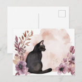 Carte postale aquarelle de chat (Devant / Derrière)
