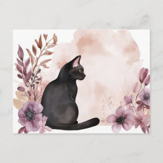 Carte postale aquarelle de chat (Devant)