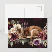 Carte postale aquarelle de chat (Devant / Derrière)