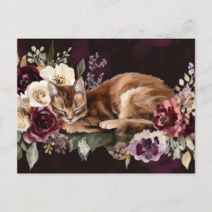 Carte postale aquarelle de chat