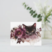 Carte postale aquarelle de chat (Debout devant)