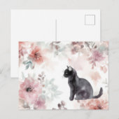 Carte postale aquarelle de chat (Devant / Derrière)