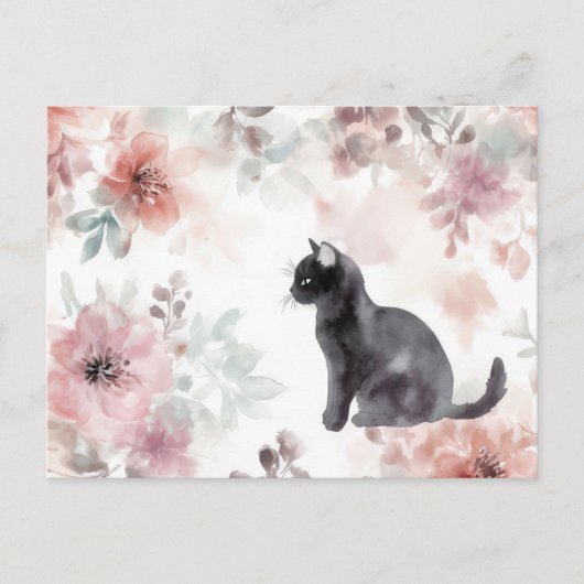 Carte postale aquarelle de chat (Devant)