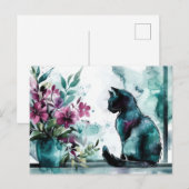 Carte postale aquarelle de chat (Devant / Derrière)