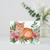 Carte postale aquarelle de chat (Debout devant)