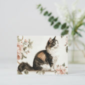 Carte postale aquarelle de chat (Debout devant)