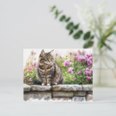 Carte postale aquarelle de chat (Debout devant)