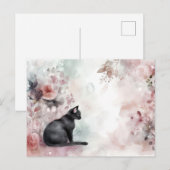 Carte postale aquarelle de chat (Devant / Derrière)