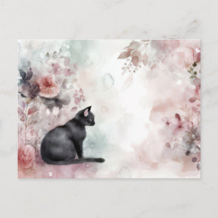 Carte postale aquarelle de chat