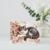 Carte postale aquarelle de chat (Debout devant)