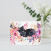 Carte postale aquarelle de chat (Debout devant)