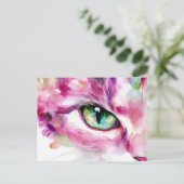 Carte postale aquarelle de chat (Debout devant)