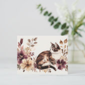Carte postale aquarelle de chat (Debout devant)