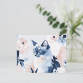 Carte postale aquarelle de chat (Debout devant)