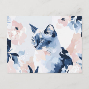 Carte postale aquarelle de chat
