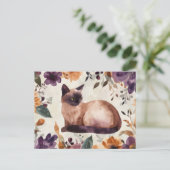 Carte postale aquarelle de chat (Debout devant)