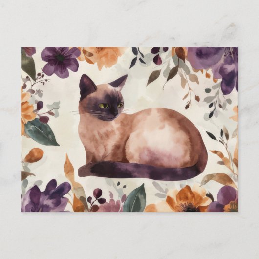 Carte postale aquarelle de chat (Devant)