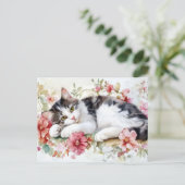 Carte postale aquarelle de chat (Debout devant)