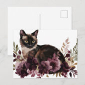 Carte postale aquarelle de chat (Devant / Derrière)