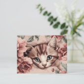 Carte postale aquarelle de chat  (Debout devant)
