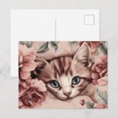 Carte postale aquarelle de chat  (Devant / Derrière)