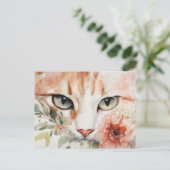 Carte postale aquarelle de chat (Debout devant)