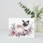 Carte postale aquarelle de chat (Debout devant)