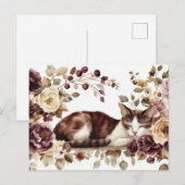 Carte postale aquarelle de chat (Devant / Derrière)