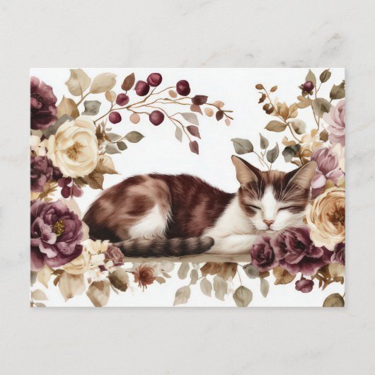 Carte postale aquarelle de chat (Devant)