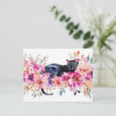 Carte postale aquarelle de chat (Debout devant)